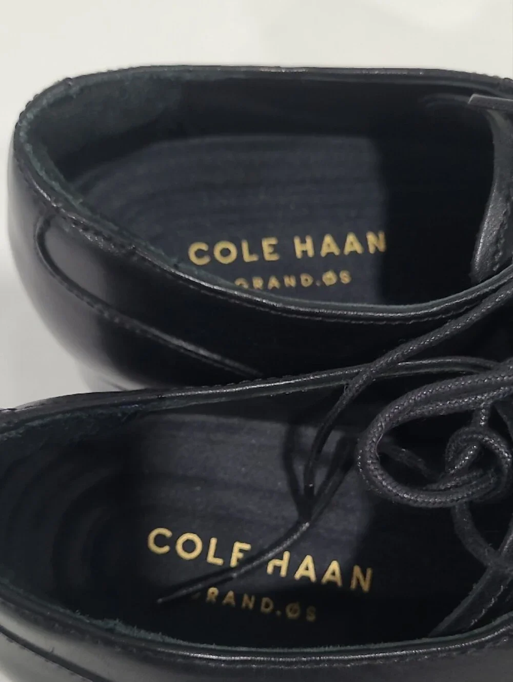 COLE HAAN Classic Black Men's GRAND OS Up Dress Shoes - Lace-Up Oxford 10.5M